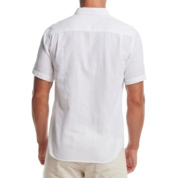 WEATHERPROOF VINTAGE Linen Blend Woven Shirt Mens XXL White Short Sleeve 2XL NWT - Picture 7 of 7